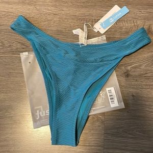 Teal textured Cupshe swim bottom